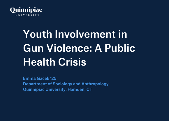 Graphic that says "Youth Involvement in Gun Violence: A Public Health Crisis"