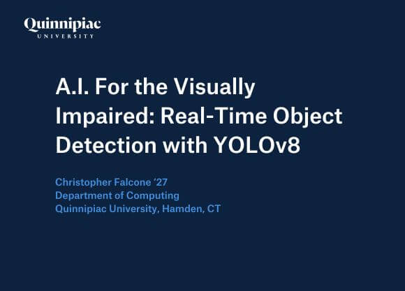 Graphic that says, "A.I. For the Visually Impaired: Real-Time Object Detection with YOLOv8"